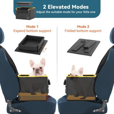 Show full view: Petsfit Small Dog Car Booster Seat with Clip-On Leash & Fleece Liner, Black, Medium slide 9 of 10