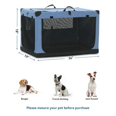 Show full view: Petsfit Soft Sided 3-Door Collapsible Dog Crate, Blue, Small slide 2 of 12