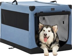Petsfit Soft Sided 3-Door Collapsible Dog Crate, Blue, X-Large