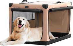 Petsfit Soft Sided 3-Door Collapsible Dog Crate, Khaki, Large slide 2 of 9