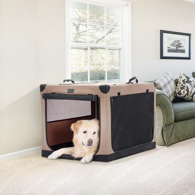 Show full view: Petsfit Soft Sided 3-Door Collapsible Dog Crate, Khaki, Large slide 8 of 12