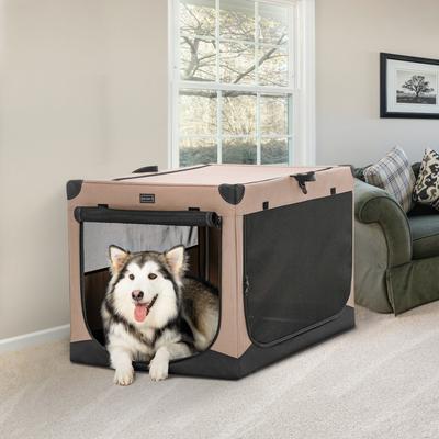 Show full view: Petsfit Soft Sided 3-Door Collapsible Dog Crate, Khaki, X-Large slide 8 of 12