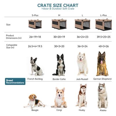 Show full view: Petsfit Soft Sided 3-Door Collapsible Dog Crate, Khaki, X-Large slide 6 of 12