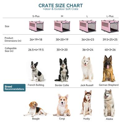 Show full view: Petsfit Soft Sided 3-Door Collapsible Dog Crate, Pink, Large slide 8 of 13