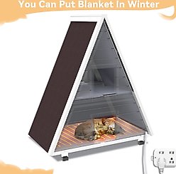 Petsfit Two Level Wooden Outdoor Cat House with Escape Door, Grey slide 2 of 8