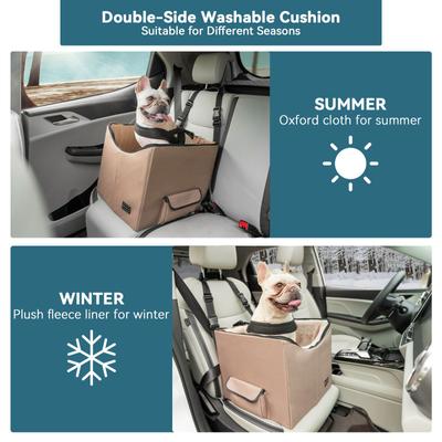 Show full view: Petsfit Washable Dog Car Booster Seat with Portable Carrying Case, Khaki, Small slide 5 of 10
