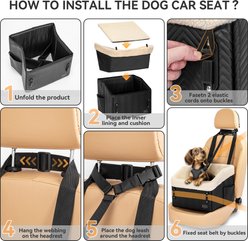 Petsfit Waterproof PU Leather Medium Dog Car Booster Seat, Black slide 2 of 9