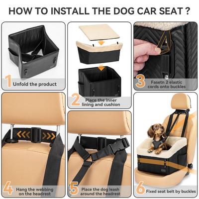 Show full view: Petsfit Waterproof PU Leather Medium Dog Car Booster Seat, Black slide 8 of 11