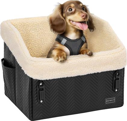 Show full view: Petsfit Waterproof PU Leather Medium Dog Car Booster Seat, Black slide 9 of 11