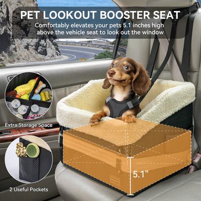 Show full view: Petsfit Waterproof PU Leather Medium Dog Car Booster Seat, Black slide 6 of 11