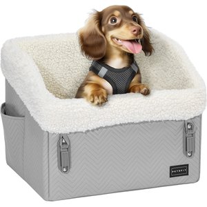 Petsfit Waterproof PU Leather Medium Dog Car Booster Seat, Grey