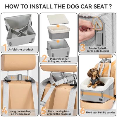 Show full view: Petsfit Waterproof PU Leather Medium Dog Car Booster Seat, Grey slide 8 of 11