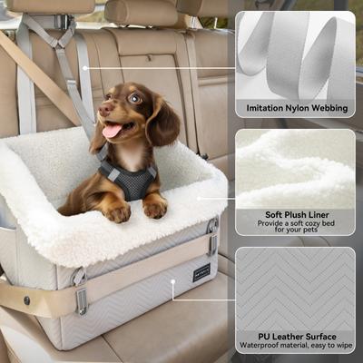 Show full view: Petsfit Waterproof PU Leather Medium Dog Car Booster Seat, Grey slide 7 of 11