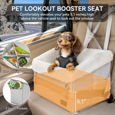 Petsfit Waterproof PU Leather Medium Dog Car Booster Seat