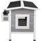 Show in main carousel: Petsfit Weatherproof Outdoor Cat House with Stairs, Gray slide 5 of 8