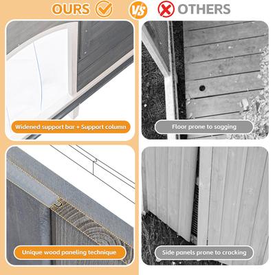 Show full view: Petsfit Wooden Folding Outdoor Dog House, Gray, Large: 45.3-in slide 4 of 7