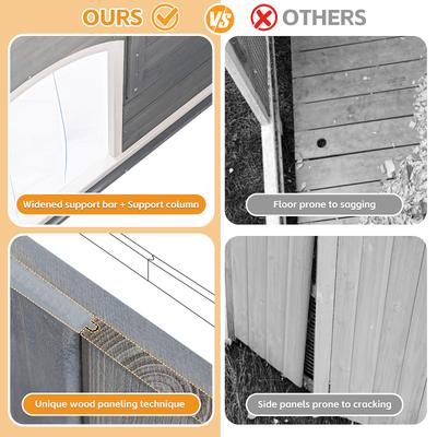 Show full view: Petsfit Wooden Folding Outdoor Dog House, Gray, Medium: 40.2-in slide 6 of 7