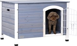 Petsfit Wooden Indoor Dog House, Small, Gray