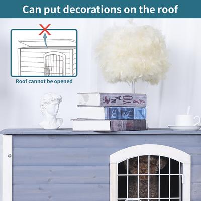 Show full view: Petsfit Wooden Indoor Dog House, Small, Gray slide 6 of 7