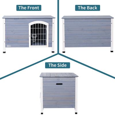 Show full view: Petsfit Wooden Indoor Dog House, Small, Gray slide 5 of 7