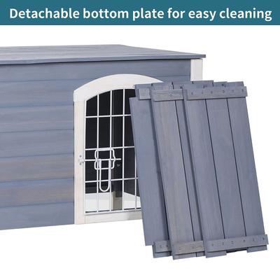 Show full view: Petsfit Wooden Indoor Dog House, Small, Gray slide 4 of 7