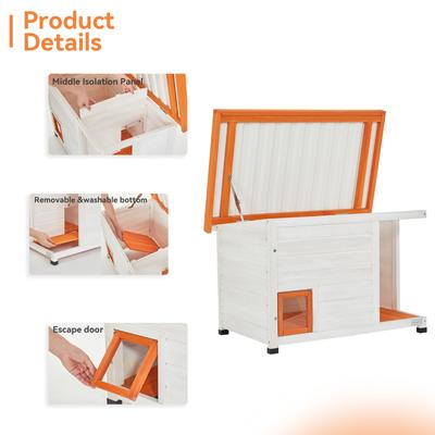 Show full view: Petsfit Wooden Outdoor Cat House with Corridor, White slide 5 of 9