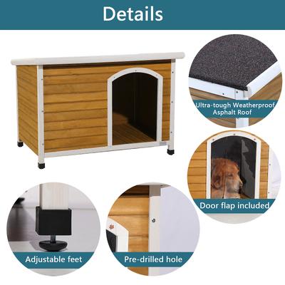 Show full view: Petsfit Wooden Outdoor Dog House, Large: 45.6-in, Yellow slide 5 of 6