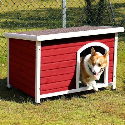 Show full view: Petsfit Wooden Outdoor Dog House, Red, 40.8-in slide 7 of 7