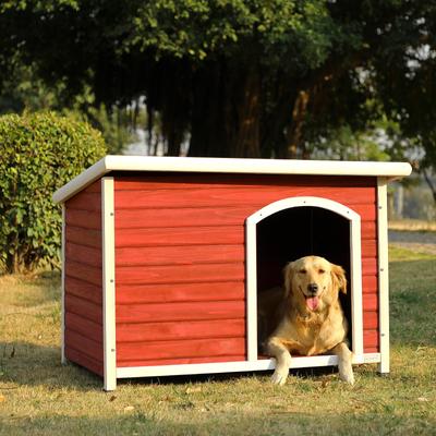 Show full view: Petsfit Wooden Outdoor Dog House, Red, 45.6-in slide 6 of 6