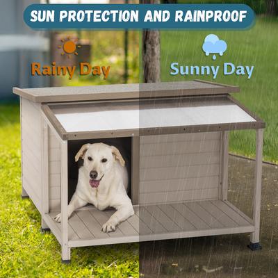 Show full view: Petsfit Wooden Outdoor Dog House, White, Large: 43.5-in slide 7 of 8