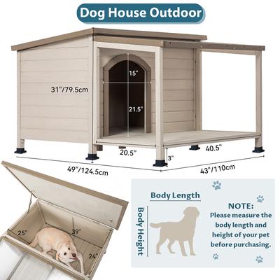 Show full view: Petsfit Wooden Outdoor Dog House, White, X-Large: 49-in slide 5 of 7