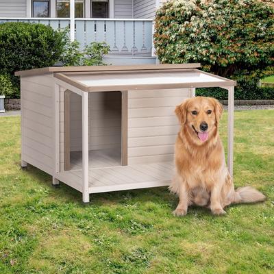 Show full view: Petsfit Wooden Outdoor Dog House, White, X-Large: 49-in slide 7 of 7