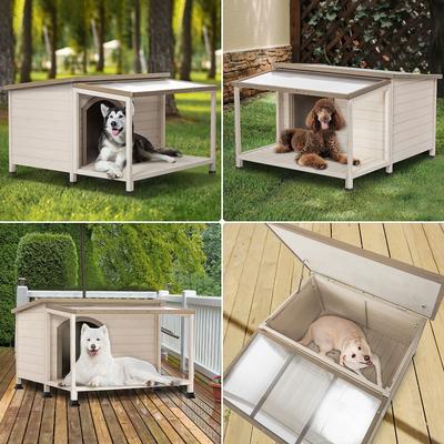 Show full view: Petsfit Wooden Outdoor Dog House, White, X-Large: 49-in slide 6 of 7