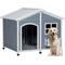 Show in main carousel: Petsfit Wooden Outdoor Dog House with Window, Gray, XX-Large: 47-in slide 1 of 6