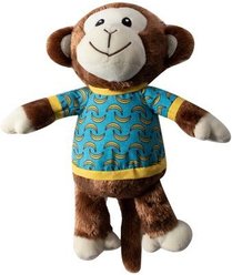 PETSHOP BY FRINGE STUDIO Bananas The Monkey Squeaky Plush Dog Toy