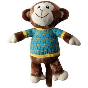 PETSHOP BY FRINGE STUDIO Bananas The Monkey Squeaky Plush Dog Toy