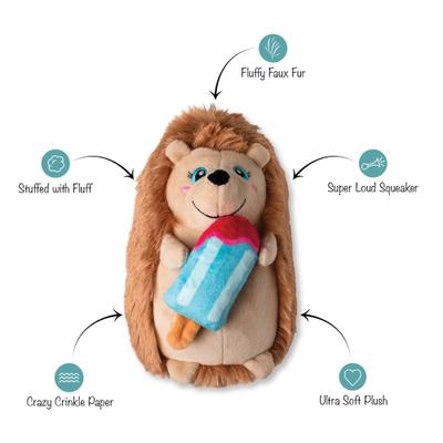 Show full view: PETSHOP BY FRINGE STUDIO Be Cool Be Hedgy Squeaky Plush Dog Toy slide 2 of 3