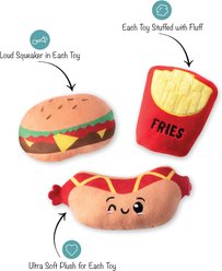 PETSHOP BY FRINGE STUDIO Fast Foods Small Squeaky Plush Dog Toys, 3 count slide 2 of 3