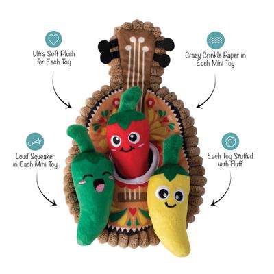 Show full view: PETSHOP BY FRINGE STUDIO Fiesta Till You Siesta Hide & Seek Squeaky Plush Dog Toy slide 3 of 6