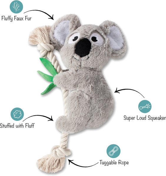 Show full view: PETSHOP BY FRINGE STUDIO Koala-Plush Squeaky Plush Dog Toy slide 2 of 3