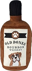PETSHOP BY FRINGE STUDIO Old Bones Whiskey Squeaky Plush Dog Toy