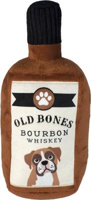 Show full view: PETSHOP BY FRINGE STUDIO Old Bones Whiskey Squeaky Plush Dog Toy slide 1 of 5