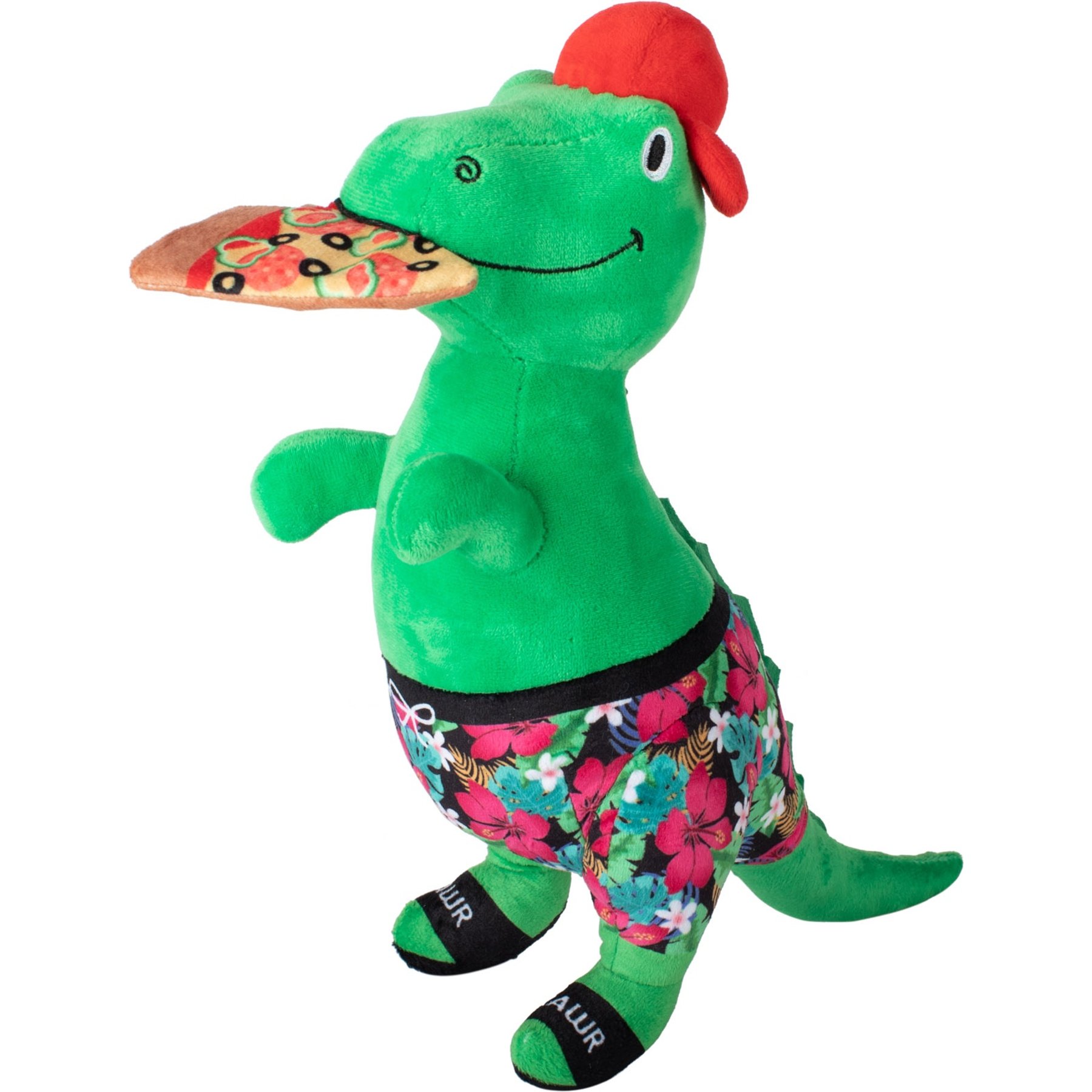 Fringe Studio Pizzasaurus Rex Squeaky Plush Dog Toy