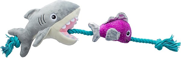 Show full view: PETSHOP BY FRINGE STUDIO Shark Bait Squeaky Plush Dog Toy slide 1 of 1