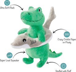 PETSHOP BY FRINGE STUDIO Shark Week Rex Squeaky Plush Dog Toy slide 2 of 3