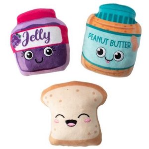PETSHOP BY FRINGE STUDIO Sticky Situation Squeaky Plush Dog Toys, 3 count