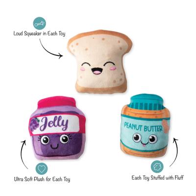 Show full view: PETSHOP BY FRINGE STUDIO Sticky Situation Squeaky Plush Dog Toys, 3 count slide 2 of 3