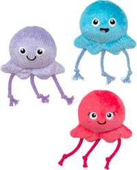PETSHOP BY FRINGE STUDIO Too Tentacool Small Squeaky Plush Dog Toys, 3 count
