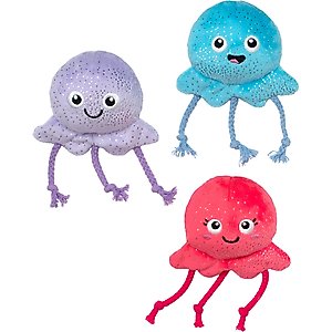 PETSHOP BY FRINGE STUDIO Too Tentacool Small Squeaky Plush Dog Toys, 3 count