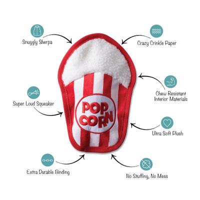 Show full view: PETSHOP BY FRINGE STUDIO What's Poppin' Tough Plush Dog Toy slide 3 of 5